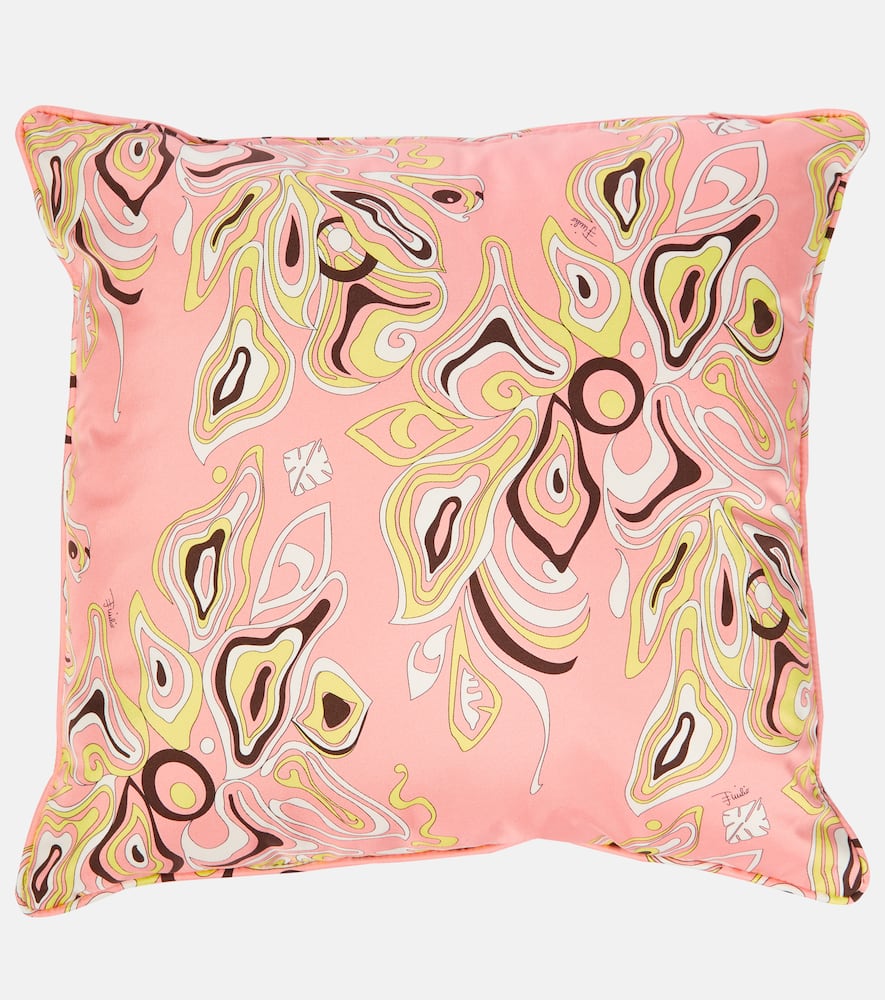 Printed silk twill pillow