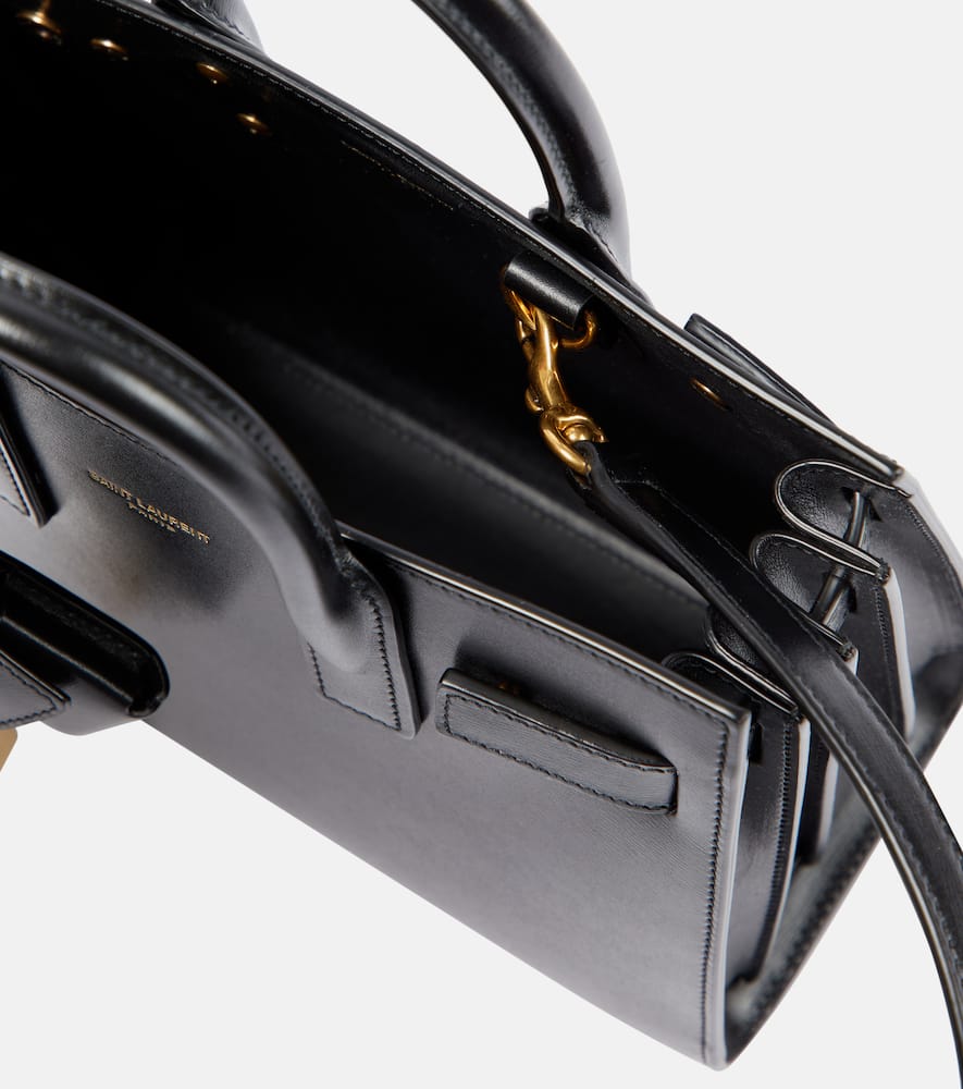 Saint Laurent Sac De Jour Nano Leather Tote In Nero/nero