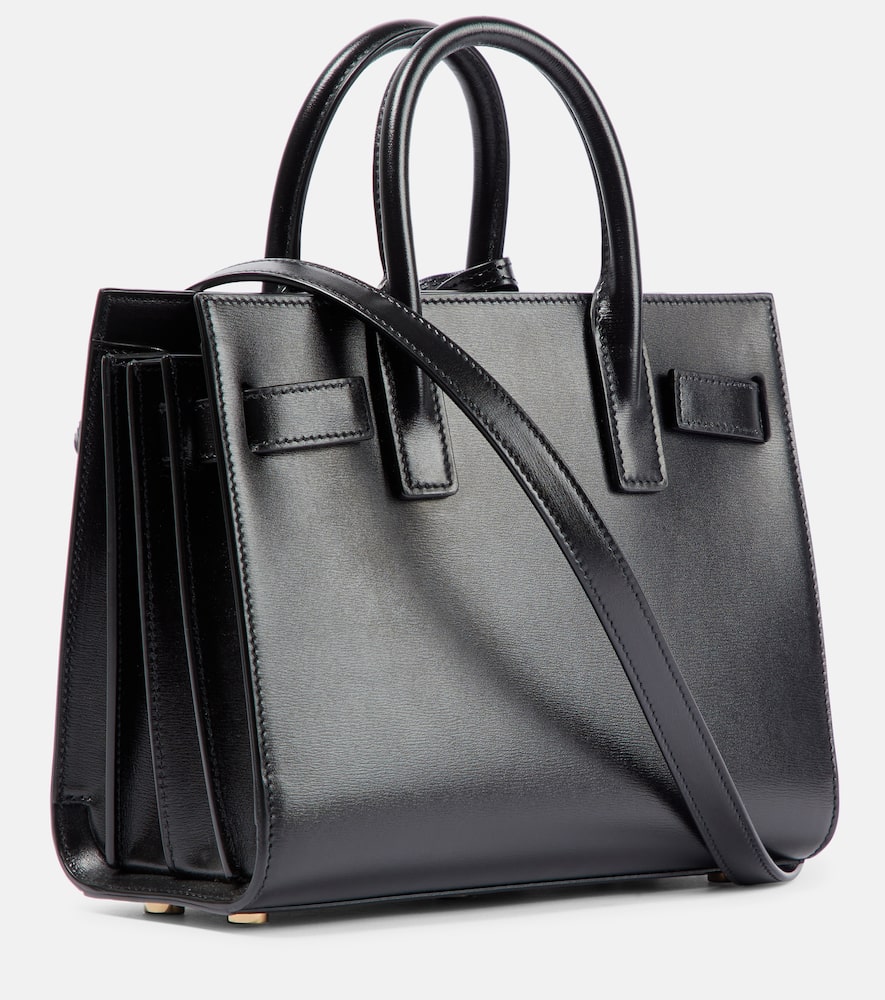 Saint Laurent Sac De Jour Nano Leather Tote In Nero/nero