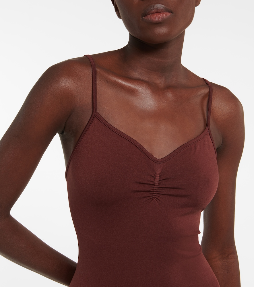 Prism Ruched Playsuit In Maroon