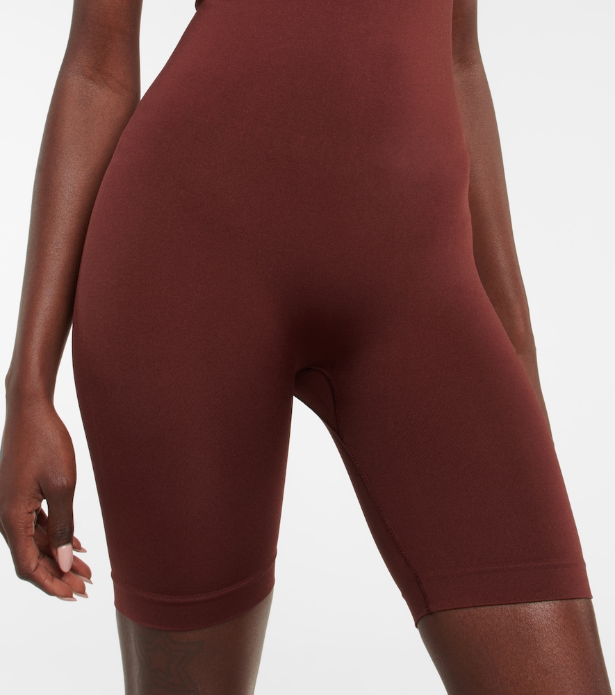 Prism Ruched Playsuit In Maroon