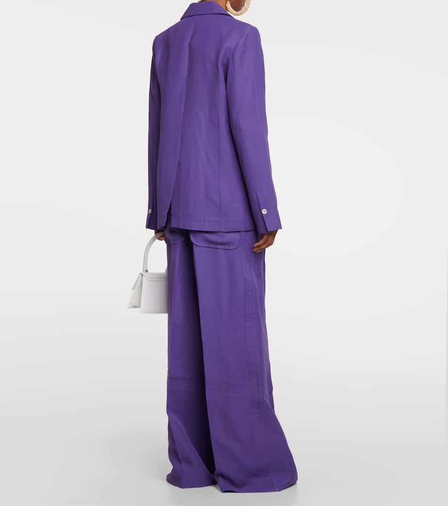Jacquemus La Veste Amaro Crepe Self-tie Blazer In Purple