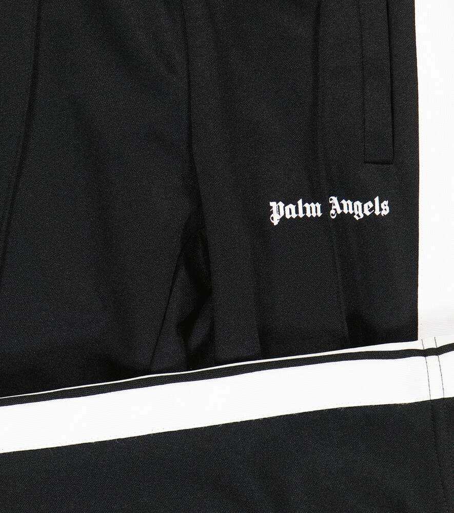 Palm Angels Logo-print Striped Jersey Track Pants In Black White
