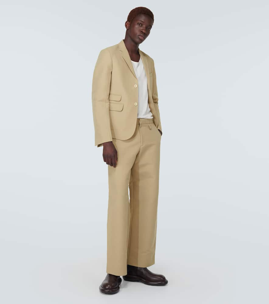 Shop Jacquemus Le Pantalon Piccinni Cotton-blend Pants In Beige