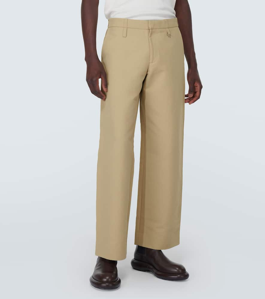 Shop Jacquemus Le Pantalon Piccinni Cotton-blend Pants In Beige