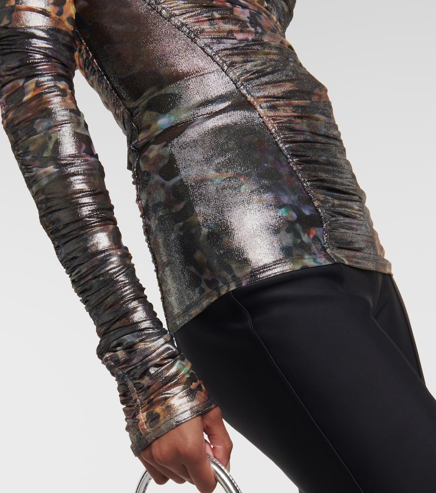 Mugler Printed Ruched Top In Multicoloured