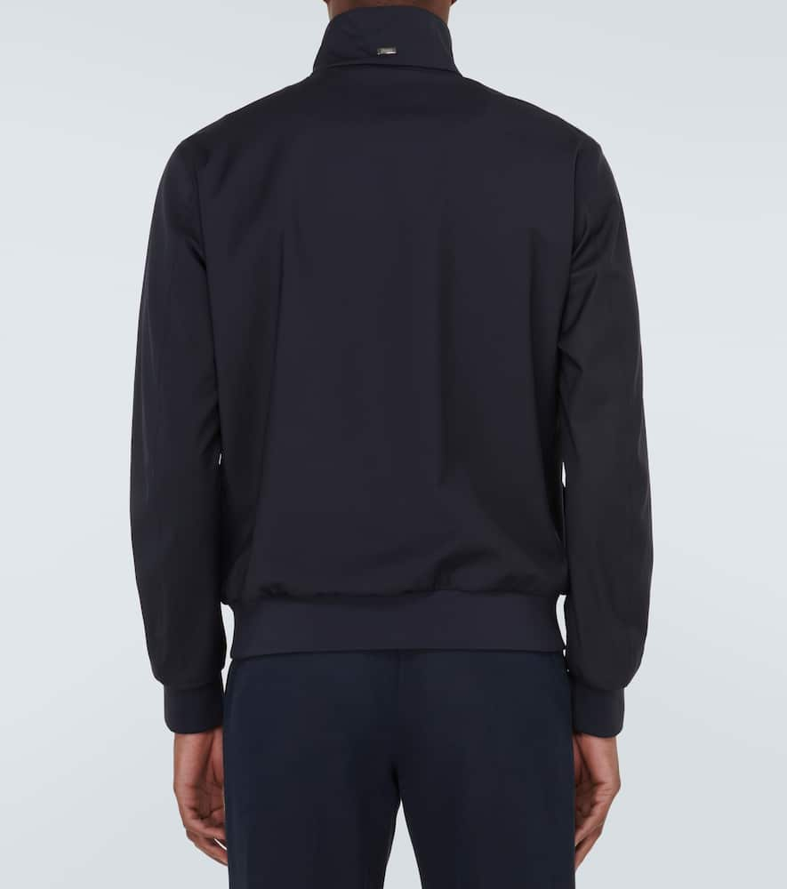 Shop Herno Virgin Wool Bomber Jacket In Blue