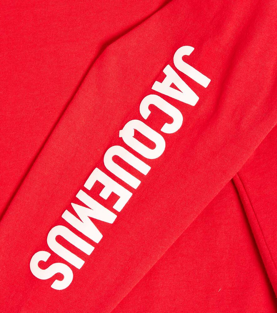 Jacquemus Enfant Le T-shirt Manches Longues Cotton T-shirt In Red