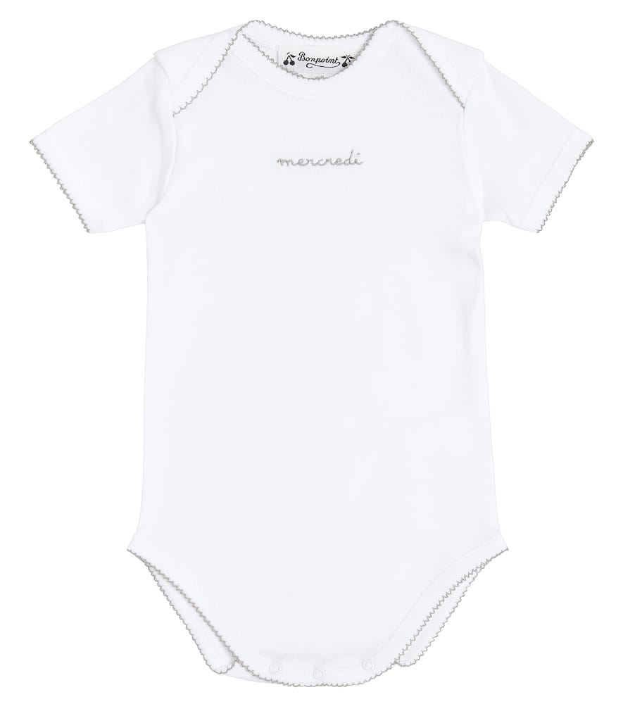 Bonpoint Baby Set Of 7 Printed Cotton Jersey Bodysuits In White