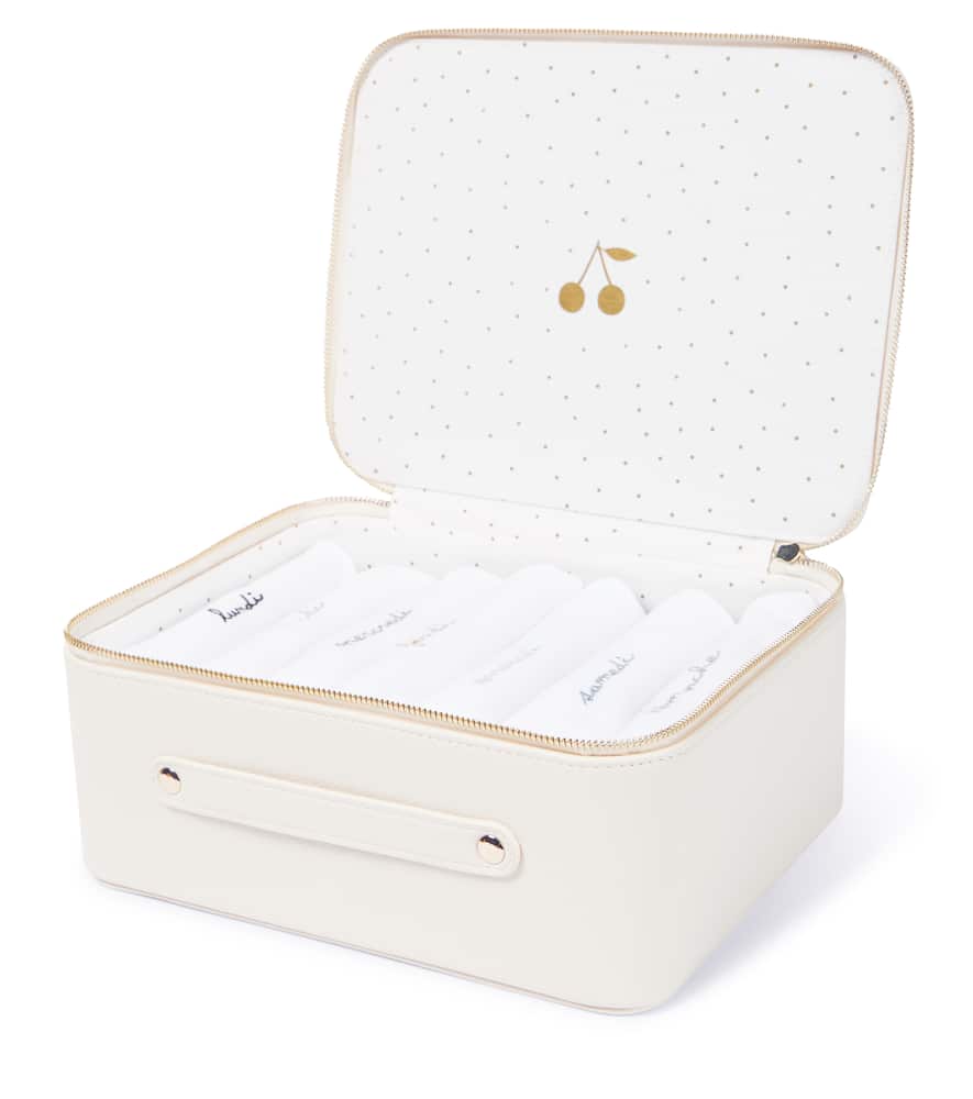 Bonpoint Baby Set Of 7 Printed Cotton Jersey Bodysuits In White