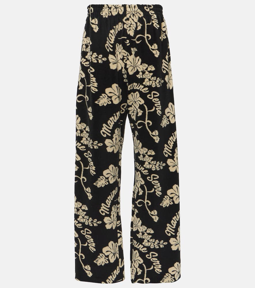 Floral jacquard sweatpants