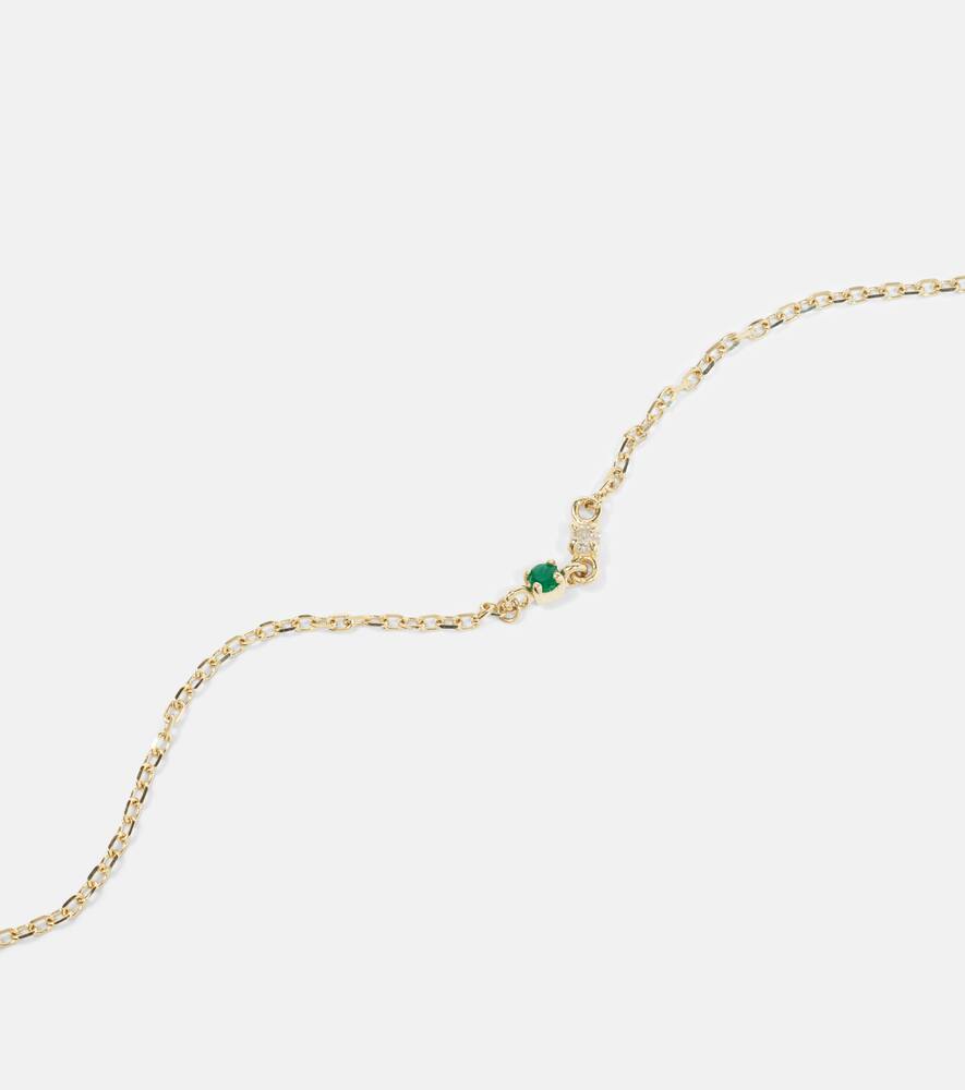 Stone And Strand Tiny Emerald Goddess 14kt Gold Bracelet With Emerald And Diamonds In Gold