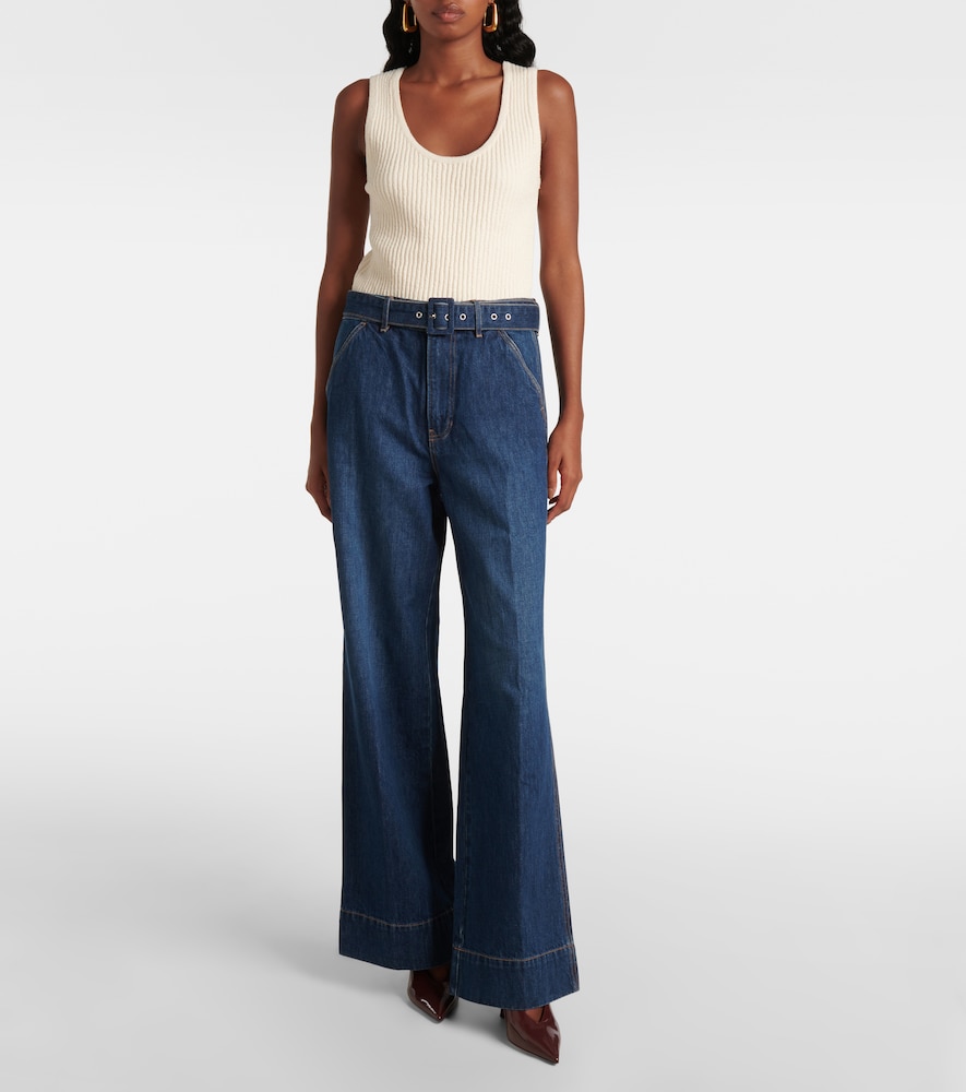  Veronica Beard Veronica Beard Jeans Anchos Taylor De Tiro Alto 