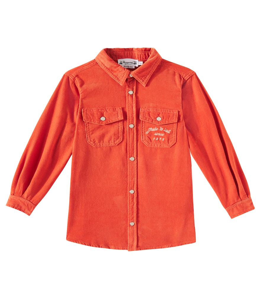 Bonpoint Cotton Corduroy Shirt In Orange