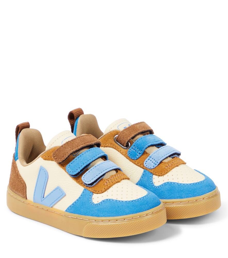 Veja Kids V-10 leather and suede sneakers