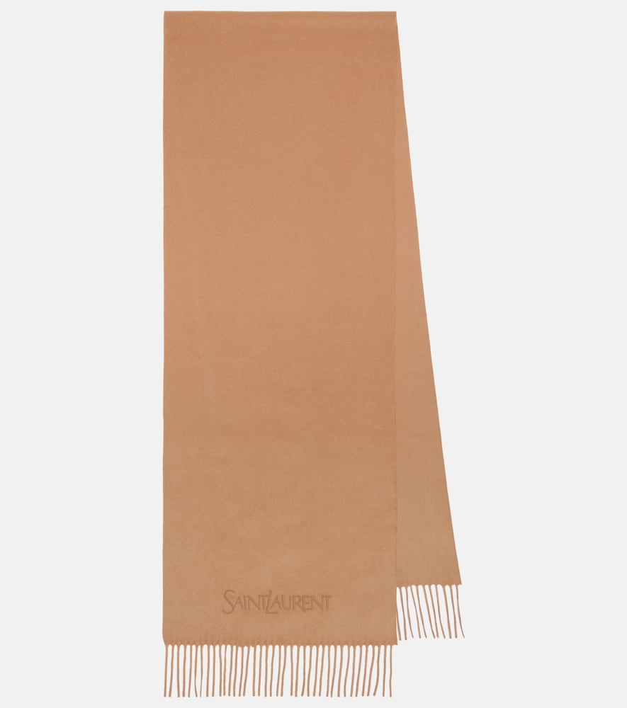 Fringed cashmere scarf