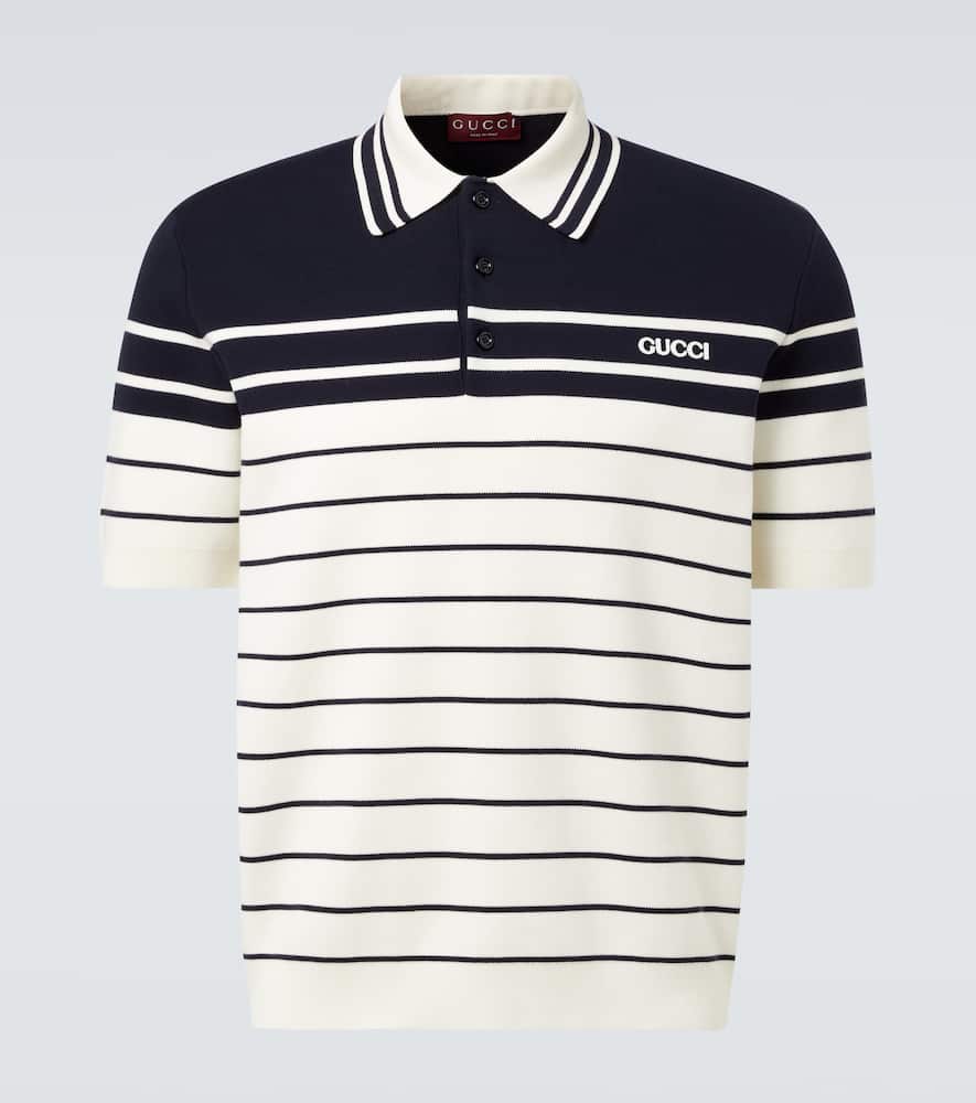 Logo striped cotton polo shirt