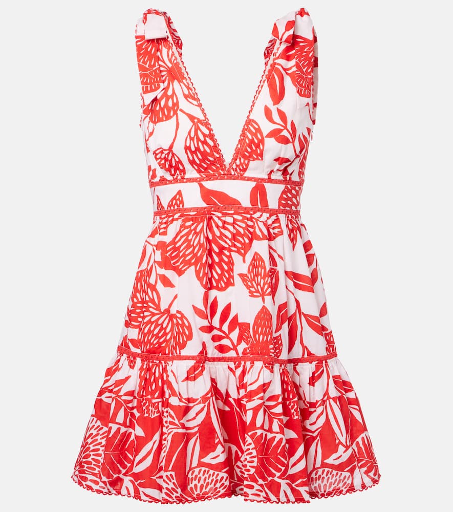 Poupette St Barth Cara Cotton Minidress In Red