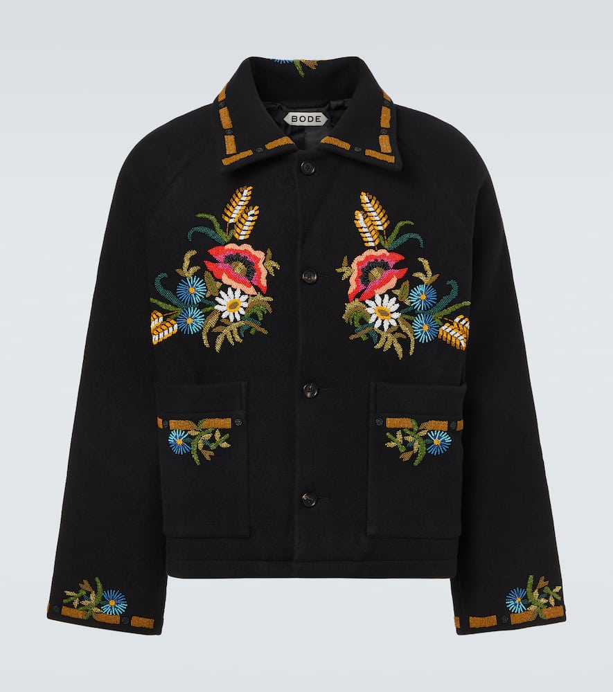 Bode Beaded Aquitaine Embellished Wool Jacket In Multi