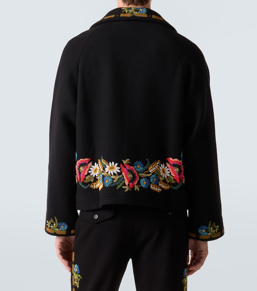Bode Beaded Aquitaine Embellished Wool Jacket In Multi