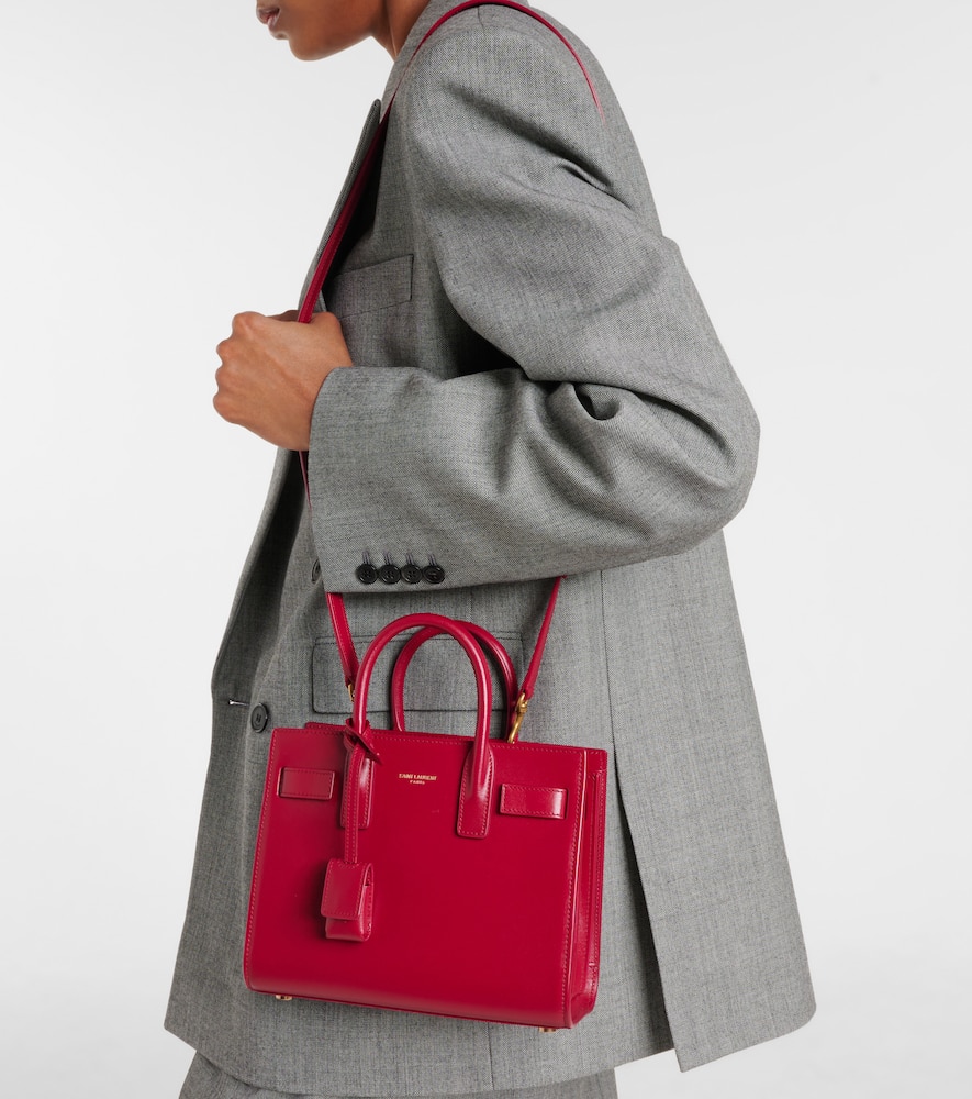 Saint Laurent Sac De Jour Nano Top-handle Bag In Smooth Leather In Red