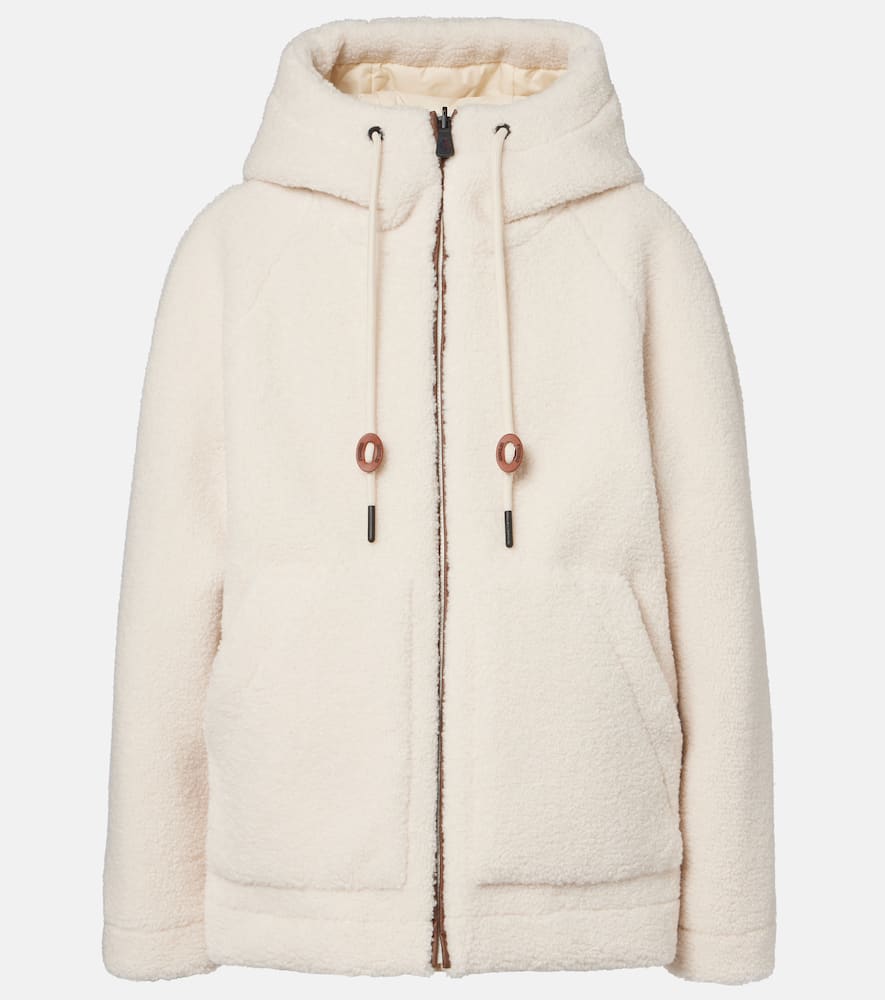 Moncler Yushan Reversible Teddy Short Padded Jacket In White