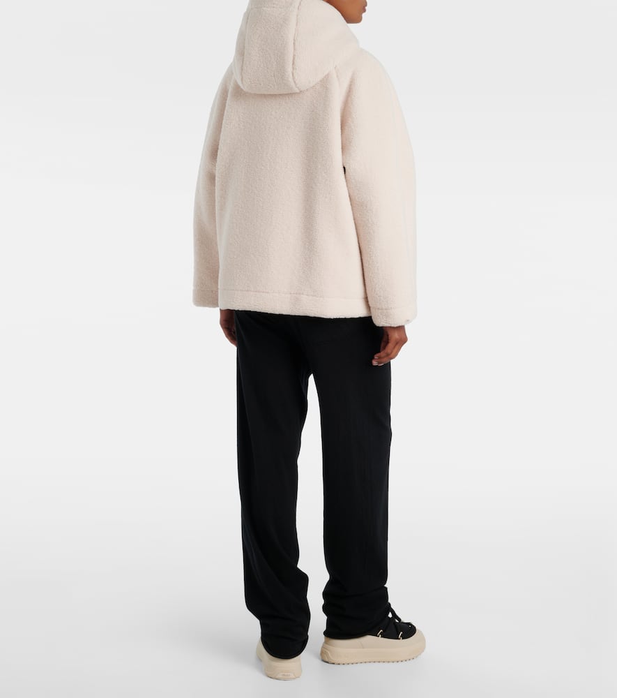 Moncler Yushan Reversible Teddy Short Padded Jacket In White