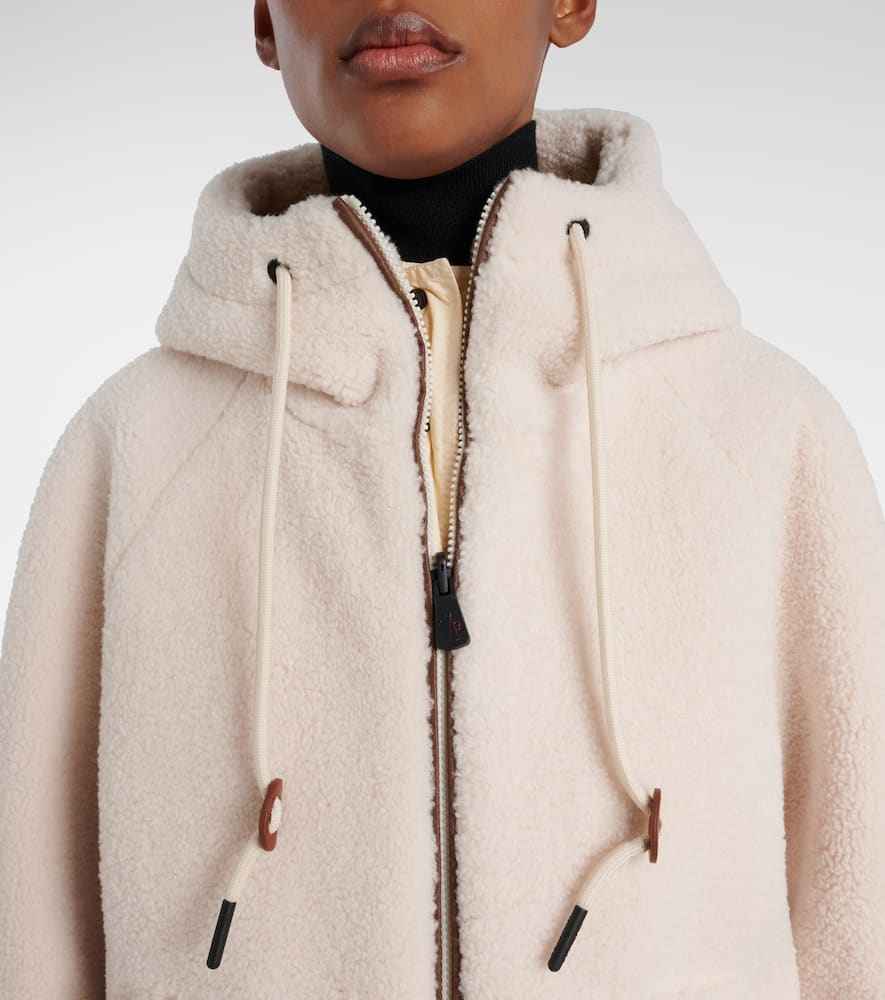Moncler Yushan Reversible Teddy Short Padded Jacket In White