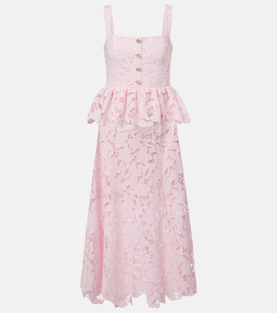 Peplum lace midi dress