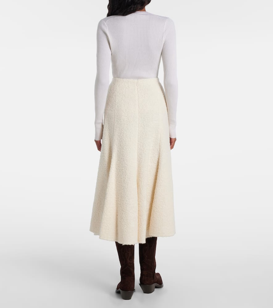 Gabriela Hearst Amy Cashmere And Wool-blend Midi Skirt In White