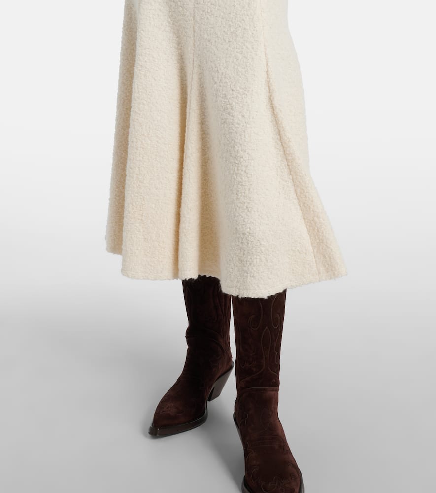 Gabriela Hearst Amy Cashmere And Wool-blend Midi Skirt In White