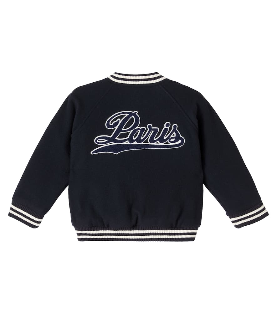 Bonpoint Josias Wool-blend Varsity Jacket In Black