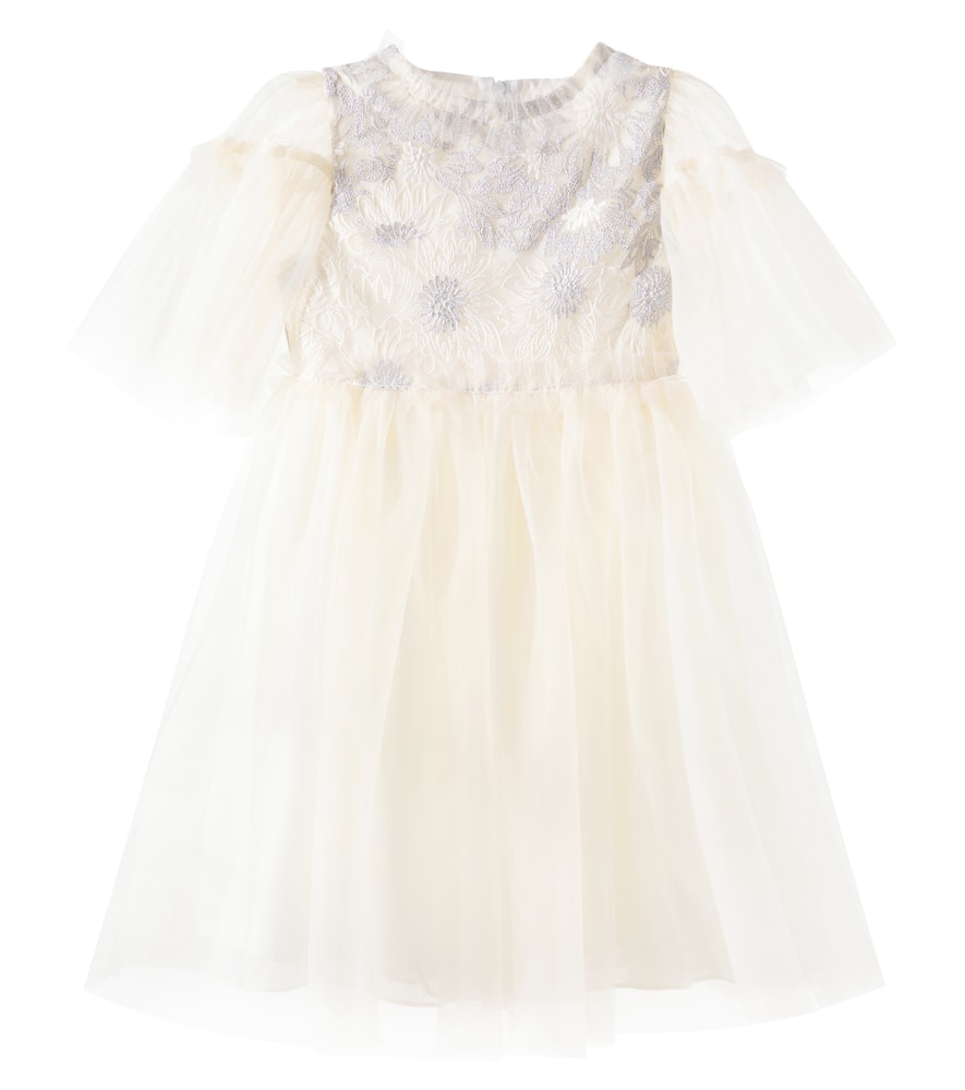 Patachou Floral Tulle Dress In Neutral