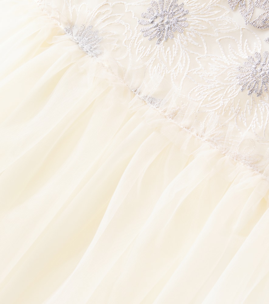 Patachou Floral Tulle Dress In Neutral