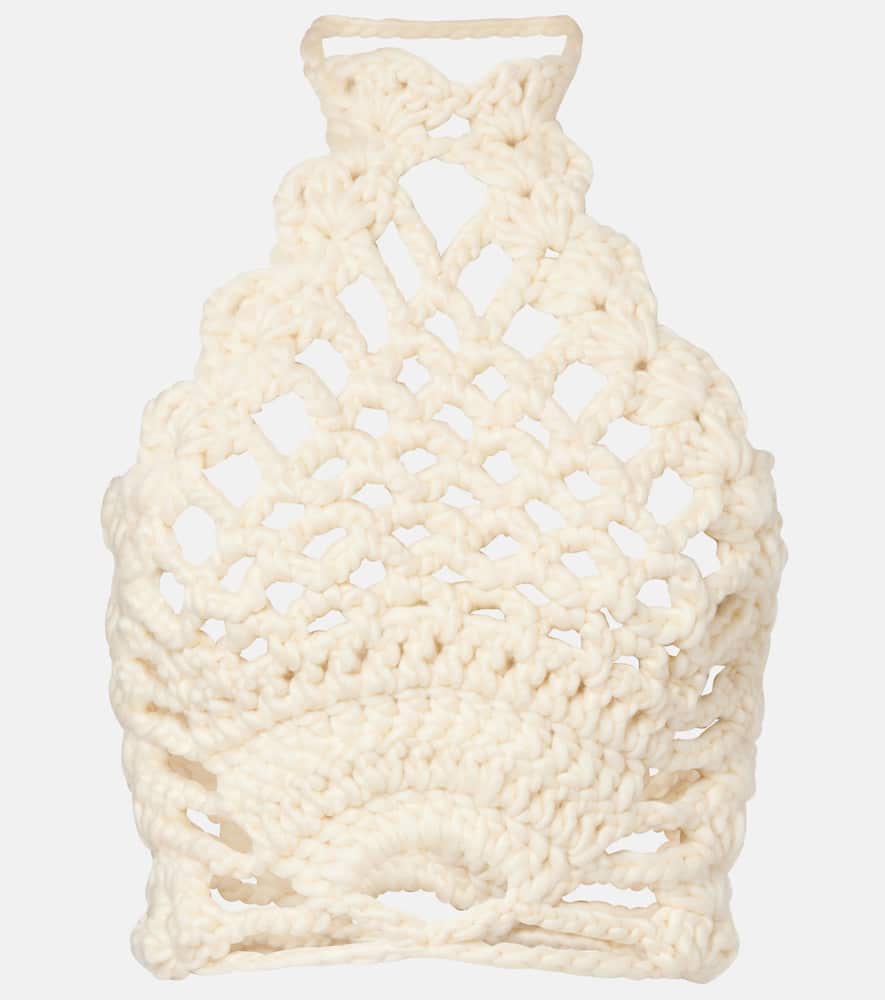 Magda Butrym Crochet Halterneck Top In Neutral