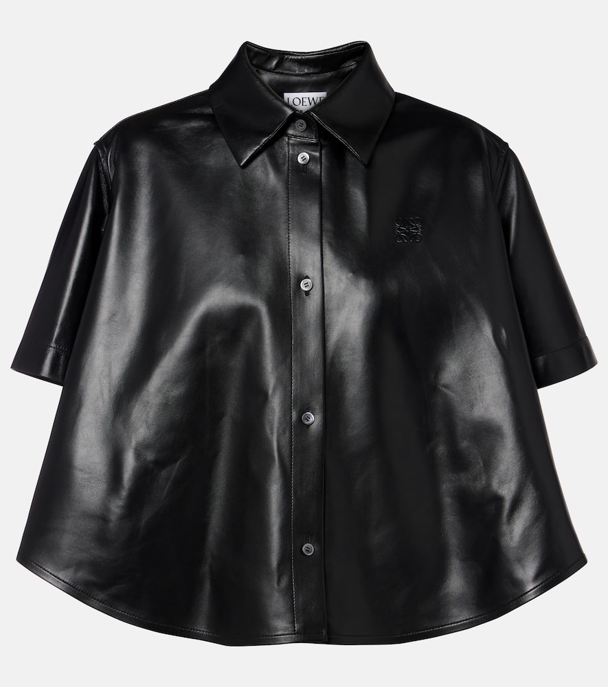 Anagram leather bowling shirt