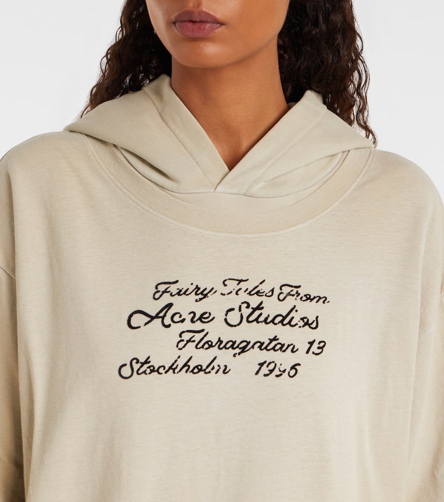 Acne Studios Womens Faded Beige Layered Relaxed-fit Cotton-jersey Hoodie Xs In Neutral