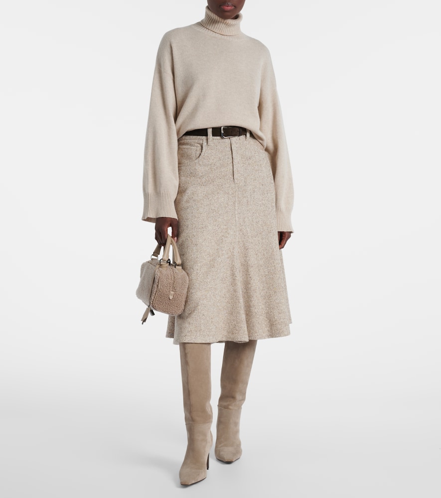 Brunello Cucinelli Cashmere Turtleneck Sweater In Brown