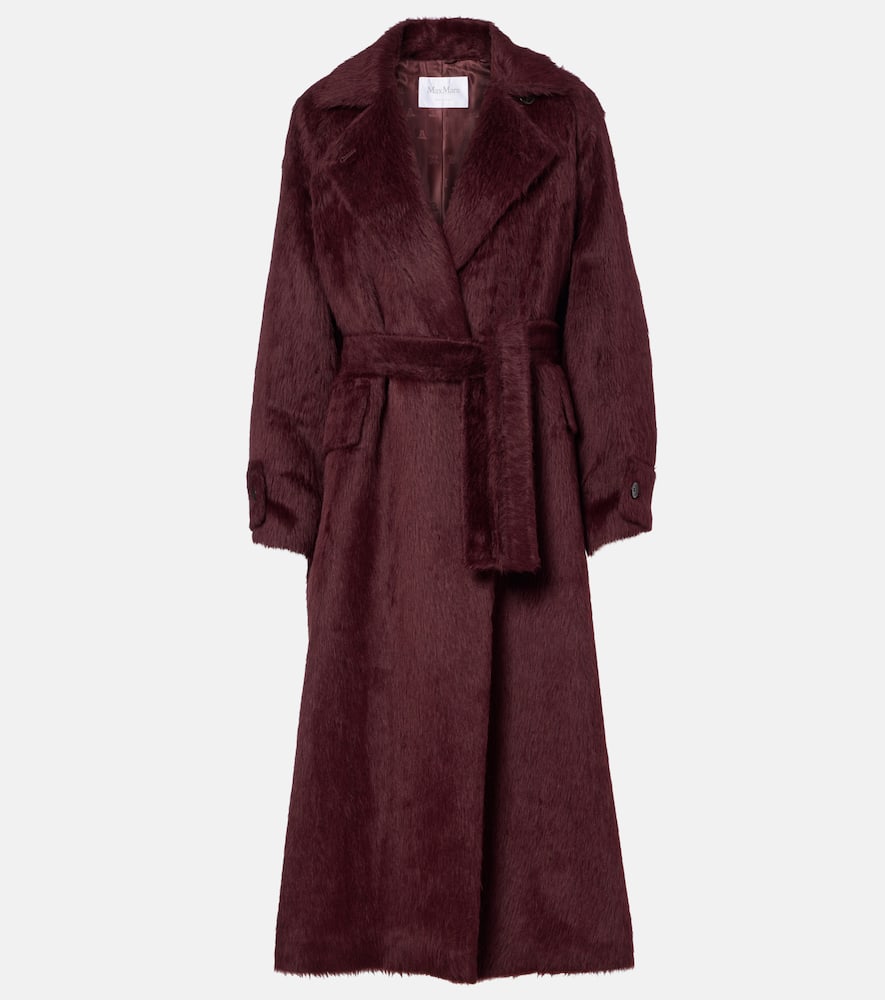 Max Mara Albata Belted Alpaca And Wool-blend Coat In Animal Print