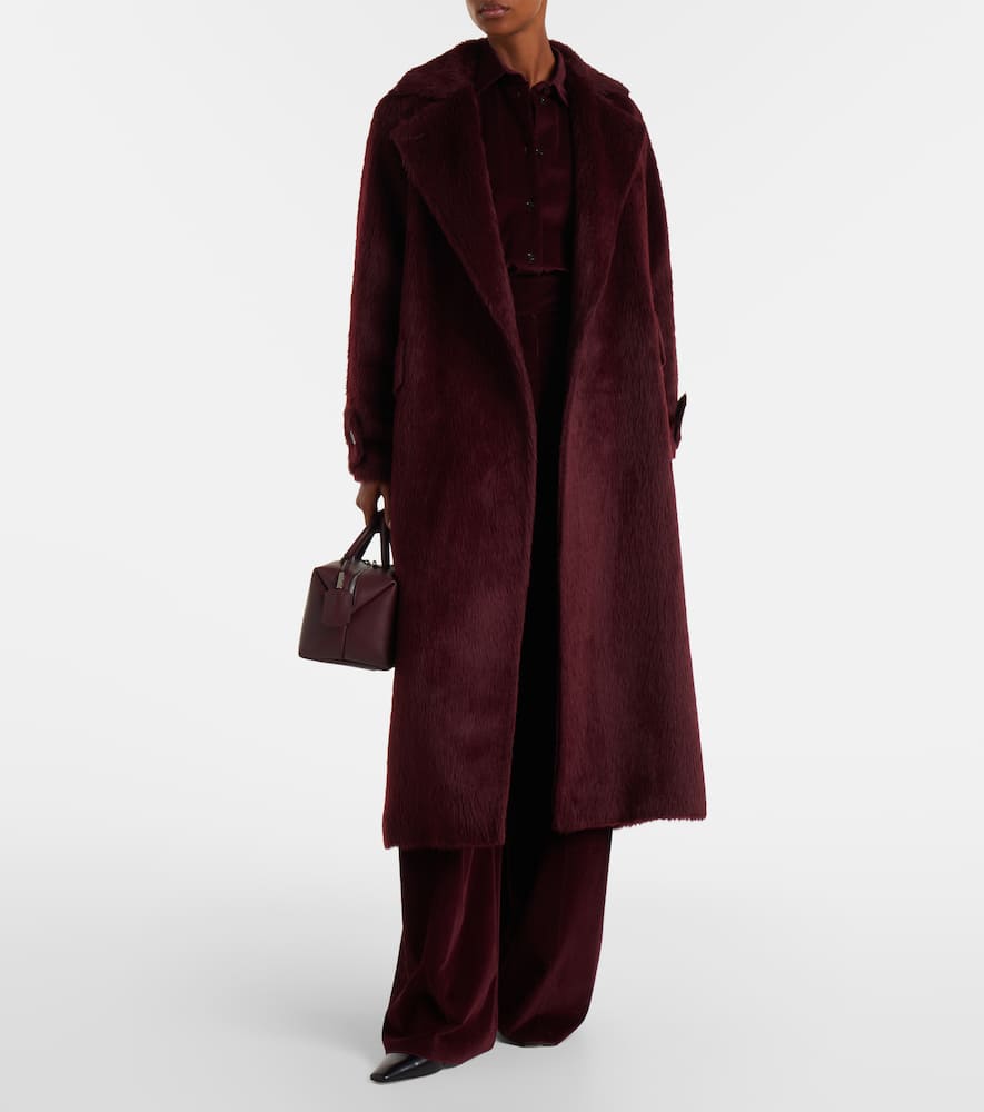 Max Mara Albata Belted Alpaca And Wool-blend Coat In Animal Print