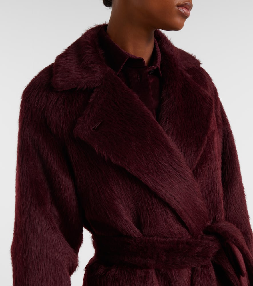 Max Mara Albata Belted Alpaca And Wool-blend Coat In Animal Print