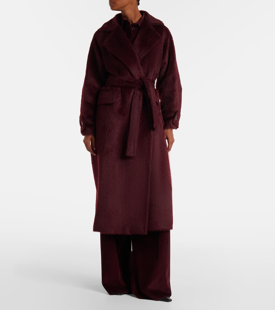 Max Mara Albata Belted Alpaca And Wool-blend Coat In Animal Print