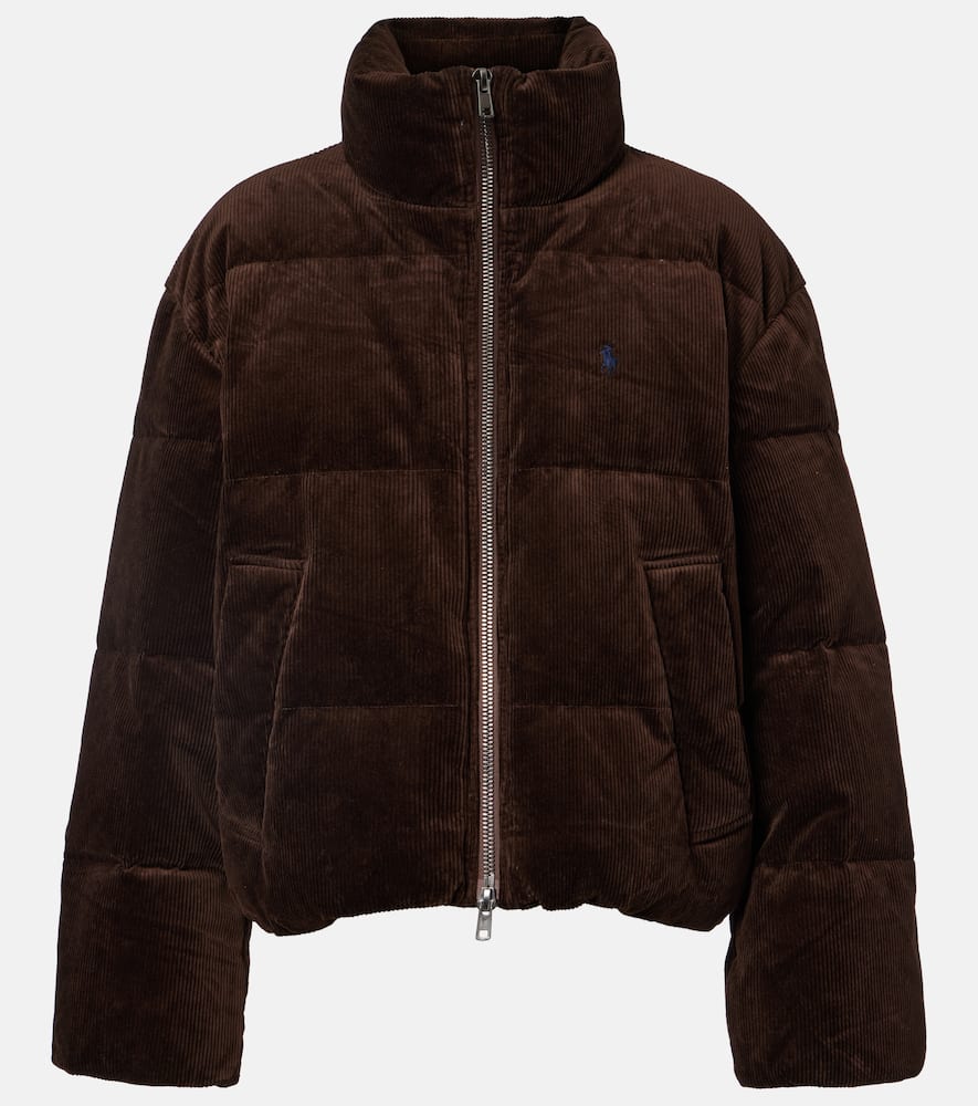 Polo Ralph Lauren Cotton Corduroy Down Jacket In Brown