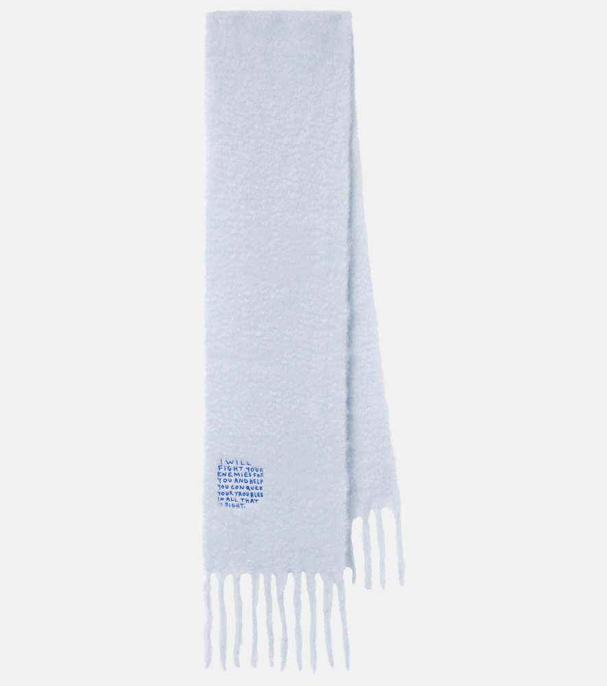 Loewe Embroidered mohair and wool-blend scarf
