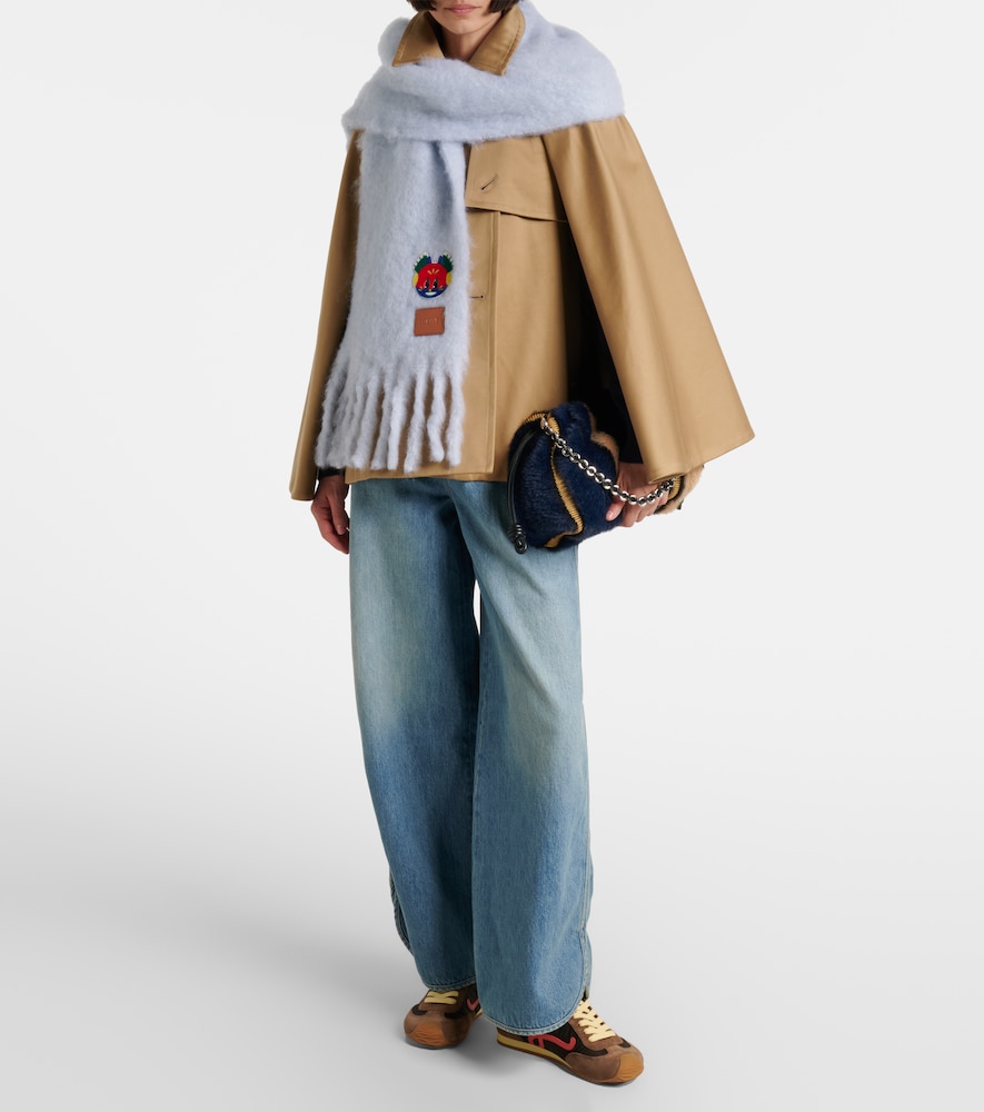 Loewe Embroidered mohair and wool-blend scarf