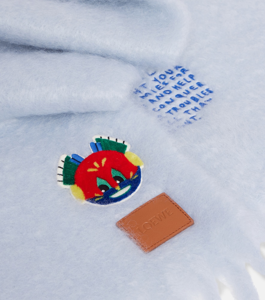  Loewe Loewe Embroidered Mohair And Wool-blend Scarf 