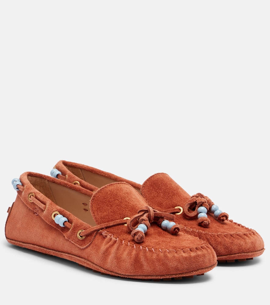 Farm Rio Beaded suede boat shoes