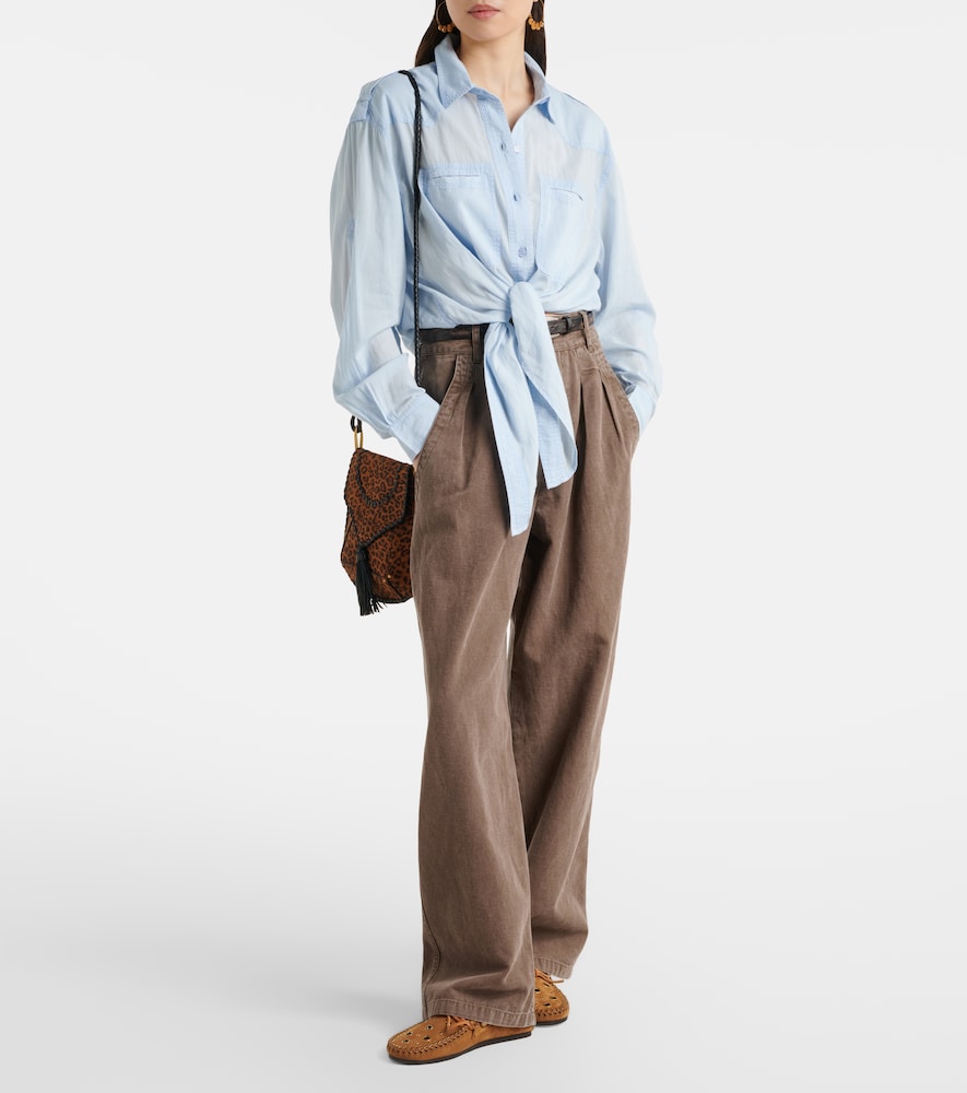 Marant Etoile Nadine cotton and linen wide-leg pants
