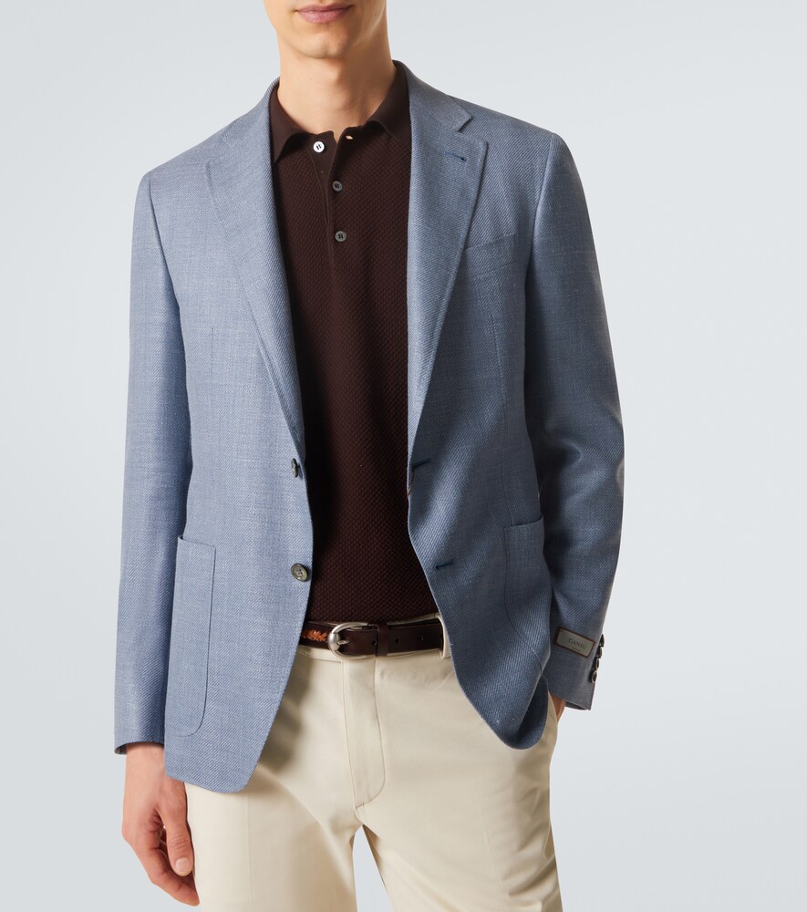  Canali Canali Blazer Aus Wolle, Seide Und Leinen 