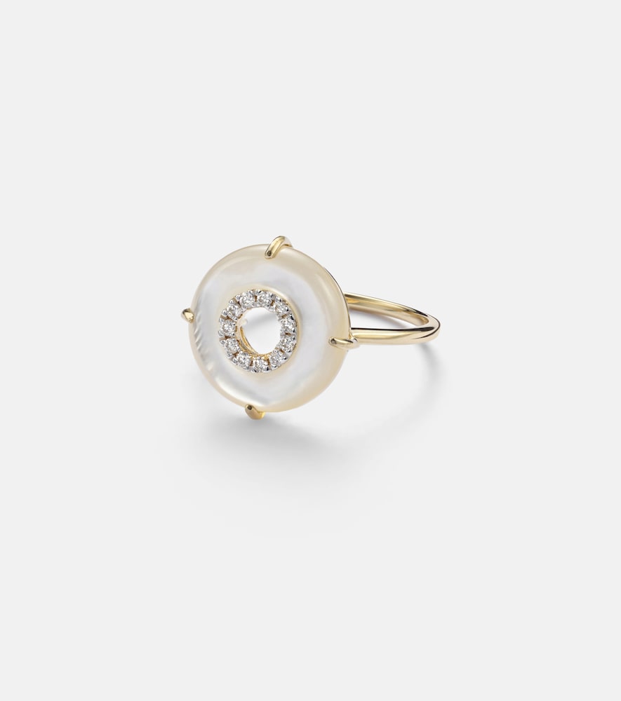 Mateo 14kt gold ring with diamonds and pearls